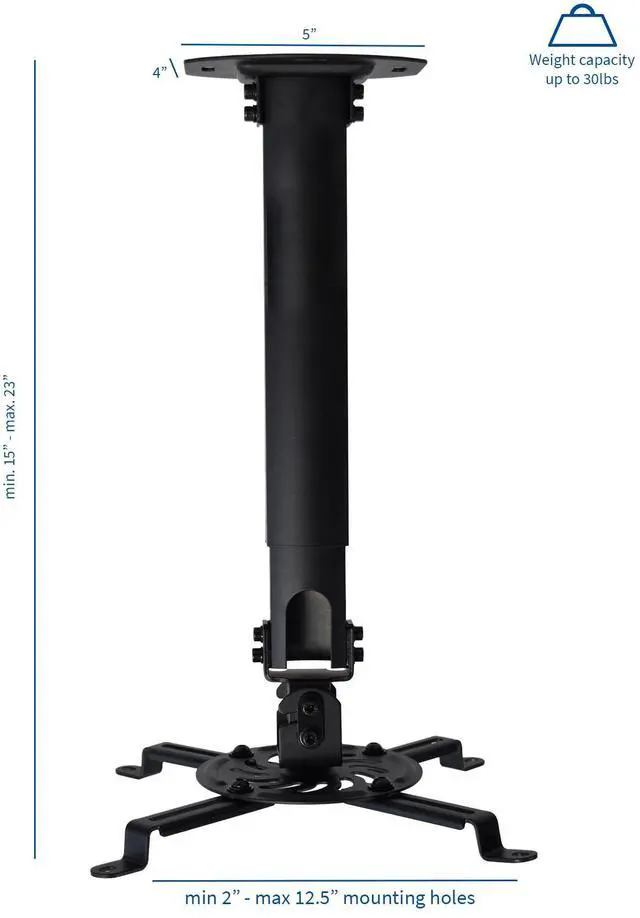 Alt view image 2 of 8 - VIVO Universal Extended Ceiling Projector Mount | Height Adjustable (Black)