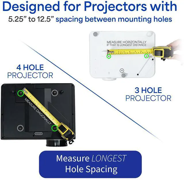 Alt view image 5 of 8 - VIVO Universal Adjustable Wall Ceiling Projector Mount Extend Length Projection