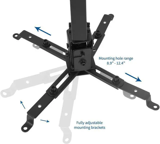 Alt view image 4 of 8 - VIVO Universal Adjustable Wall Ceiling Projector Mount Extend Length Projection