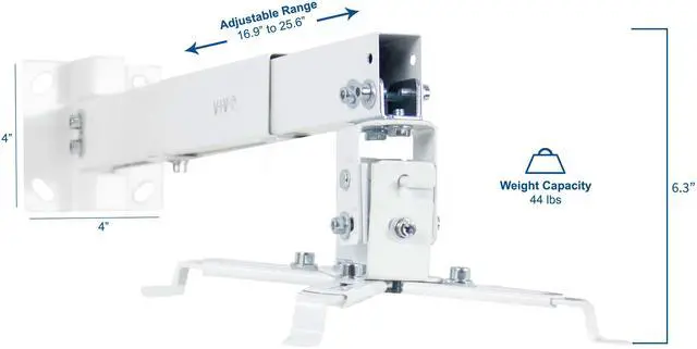 Alt view image 2 of 6 - VIVO Universal Adjustable Wall Ceiling Projector Mount Extend Length Projection