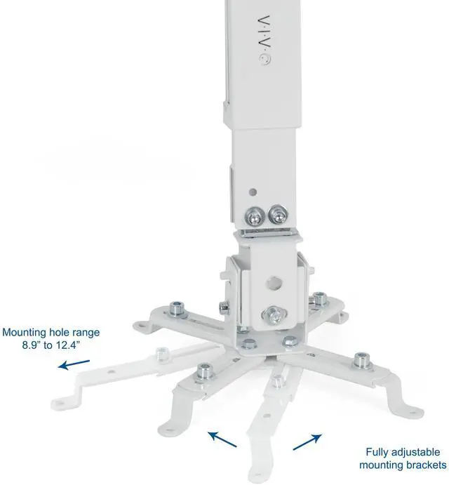 Alt view image 4 of 6 - VIVO Universal Adjustable Wall Ceiling Projector Mount Extend Length Projection