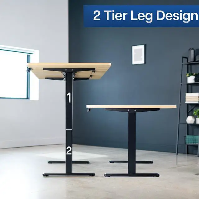 Alt view image 7 of 7 - VIVO Electric Dual Motor 71 x 36 Standing Desk, Light Wood Table Top, Black Frame, DESK-KIT-E2B7C-36