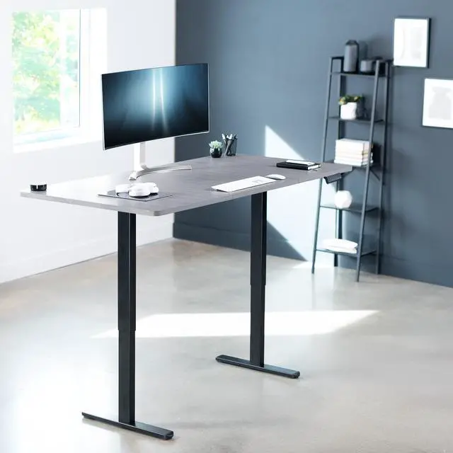 Alt view image 2 of 7 - VIVO Electric Dual Motor 71 x 36 Standing Desk, Dark Gray Top, Black Frame