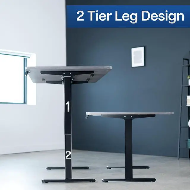 Alt view image 7 of 7 - VIVO Electric Dual Motor 71 x 36 Standing Desk, Dark Gray Top, Black Frame