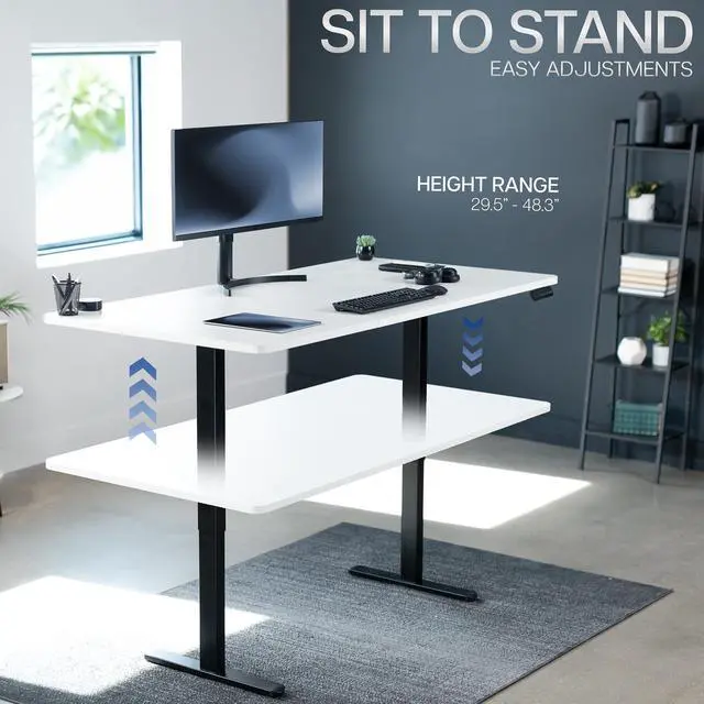 Alt view image 6 of 7 - VIVO Electric Dual Motor 71 x 36 Standing Desk, White Table Top, Black Frame, DESK-KIT-E2B7W-36
