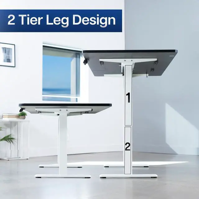 Alt view image 7 of 7 - VIVO Electric Dual Motor 71 x 36 Standing Desk, Black Table Top, White Frame, DESK-KIT-E2W7B-36