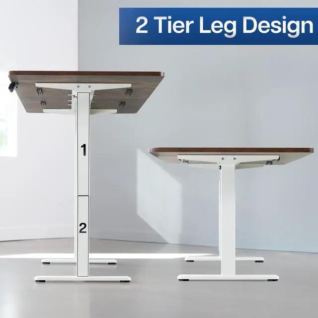 Alt view image 7 of 7 - VIVO Electric Dual Motor 71 x 36 Standing Desk, Vintage Brown Top, White Frame