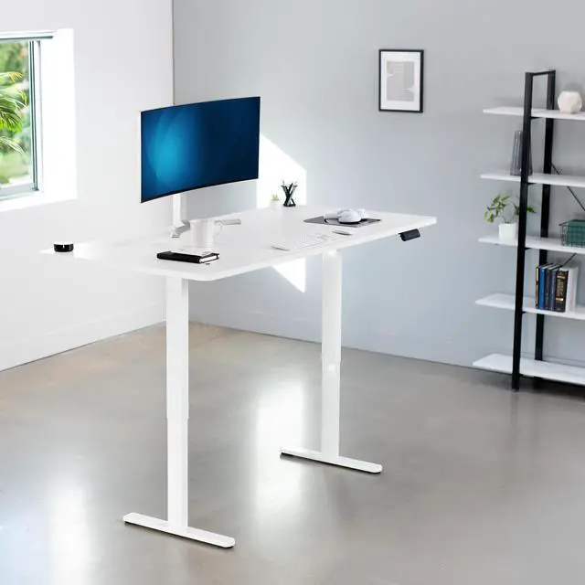 Alt view image 2 of 7 - VIVO Electric Dual Motor 71 x 36 Standing Desk, White Table Top, White Frame, DESK-KIT-E2W7W-36