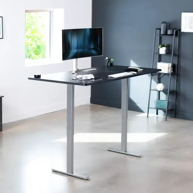 Alt view image 2 of 7 - VIVO Electric Dual Motor 71 x 36 Standing Desk, Black Table Top, Gray Frame, DESK-KIT-E2G7B-36