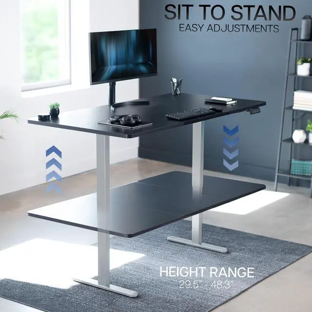 Alt view image 6 of 7 - VIVO Electric Dual Motor 71 x 36 Standing Desk, Black Table Top, Gray Frame, DESK-KIT-E2G7B-36