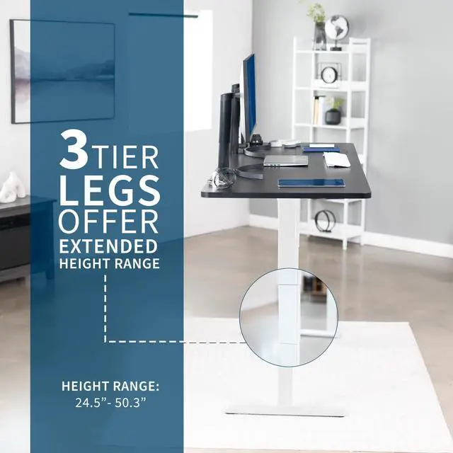 Alt view image 5 of 7 - VIVO Electric 83 x 30 Standup Desk with Memory Controller, White Table Top, Black Frame, DESK-KIT-2B8W