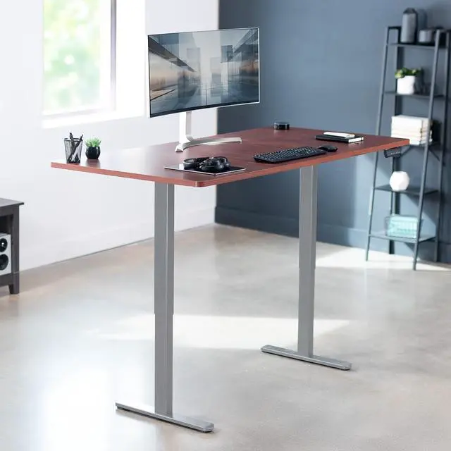 Alt view image 2 of 7 - VIVO Electric Dual Motor 71 x 36 Standing Desk, Dark Walnut Table Top, Gray Frame, DESK-KIT-E2G7D-36