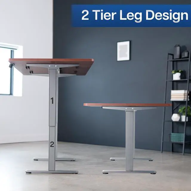 Alt view image 7 of 7 - VIVO Electric Dual Motor 71 x 36 Standing Desk, Dark Walnut Table Top, Gray Frame, DESK-KIT-E2G7D-36