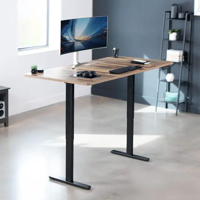 Alt view image 2 of 7 - VIVO Electric Dual Motor 71 x 36 Standing Desk, Reclaimed Wood Table Top, Black Frame, DESK-KIT-E2B7P-36