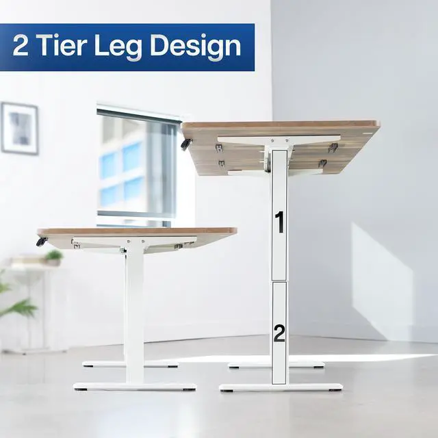Alt view image 7 of 7 - VIVO Electric Dual Motor 71 x 36 Desk, Reclaimed Wood Top, White Frame