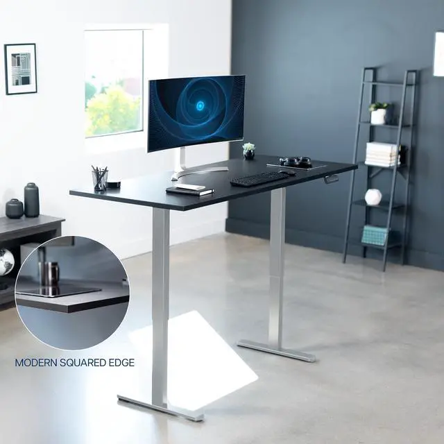Alt view image 2 of 7 - VIVO Electric Dual Motor 71 x 30 Standing Desk, One-Piece Black Table Top, Gray Frame, DESK-KIT-E2G71S-B