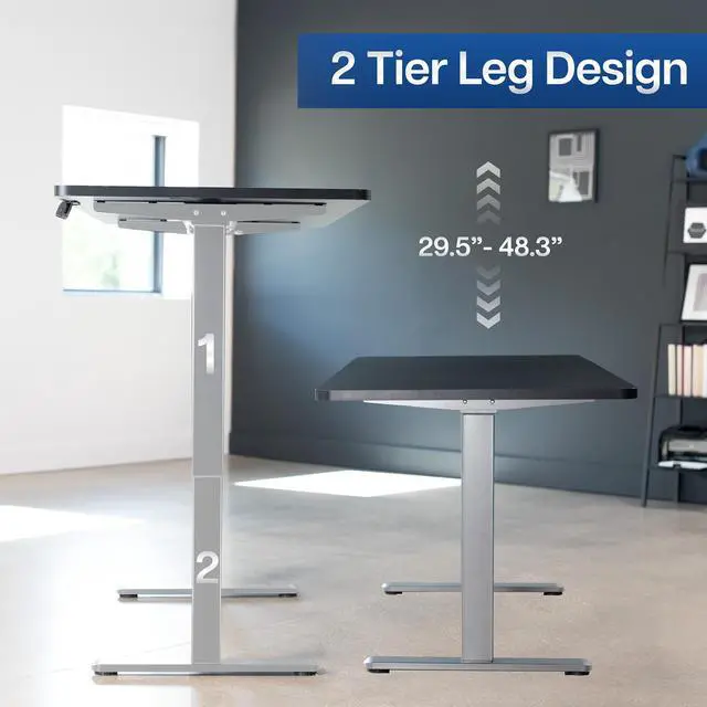 Alt view image 7 of 7 - VIVO Electric Dual Motor 71 x 30 Standing Desk, One-Piece Black Table Top, Gray Frame, DESK-KIT-E2G71S-B