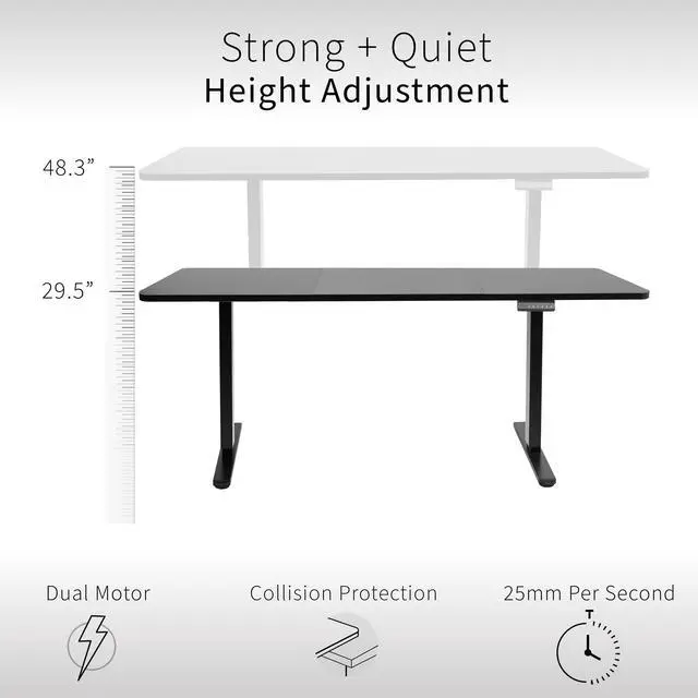 Alt view image 3 of 7 - VIVO Electric Dual Motor 71 x 30 Standing Desk, White & Light Wood Table Top, White Frame, DESK-KIT-E2W7WC