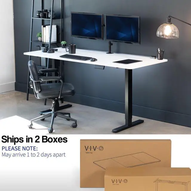 Alt view image 5 of 7 - VIVO Electric Dual Motor 71 x 30 Standing Desk, White Dry Erase Table Top, Black Frame, DESK-KIT-E2B7WE