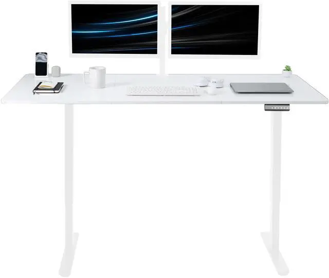 Main image of VIVO Electric Dual Motor 71 x 30 Standing Desk, White Dry Erase Table Top, White Frame, DESK-KIT-E2W7WE