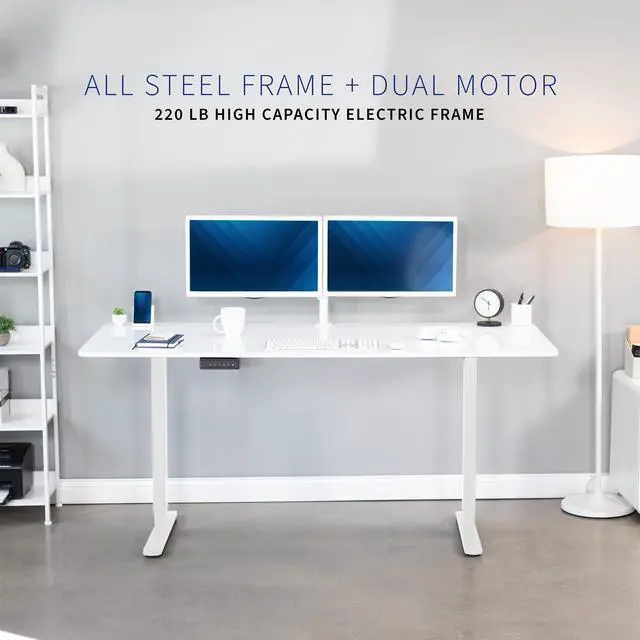 Alt view image 6 of 7 - VIVO Electric Dual Motor 71 x 30 Standing Desk, White Dry Erase Table Top, White Frame, DESK-KIT-E2W7WE