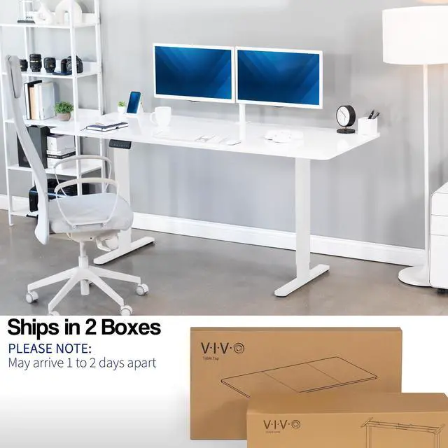 Alt view image 5 of 7 - VIVO Electric Dual Motor 71 x 30 Standing Desk, White Dry Erase Table Top, White Frame, DESK-KIT-E2W7WE