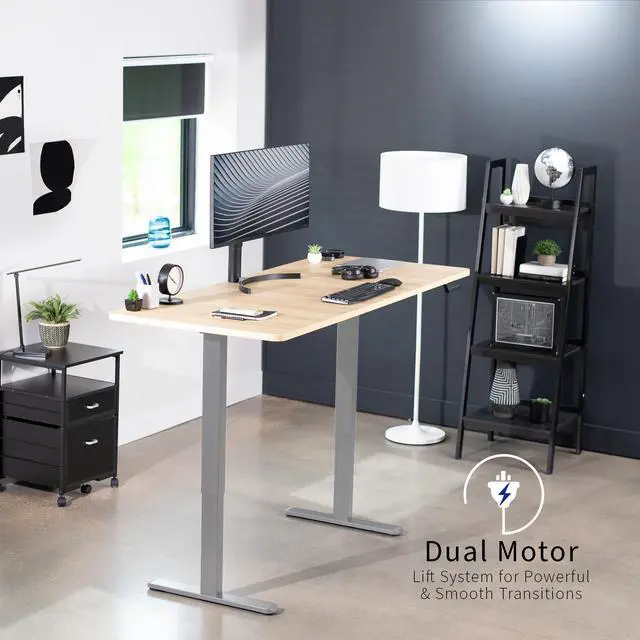Alt view image 4 of 7 - VIVO Electric Dual Motor 71 x 30 Standing Desk, Light Wood Top, Gray Frame