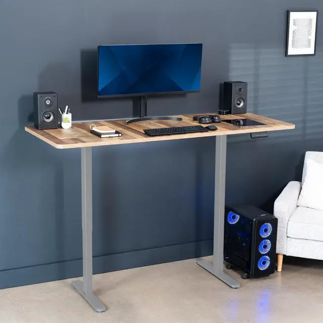 Alt view image 4 of 7 - VIVO Electric Dual Motor 71 x 30 Standing Desk, Reclaimed Wood Table Top, Gray Frame, DESK-KIT-E2G7P