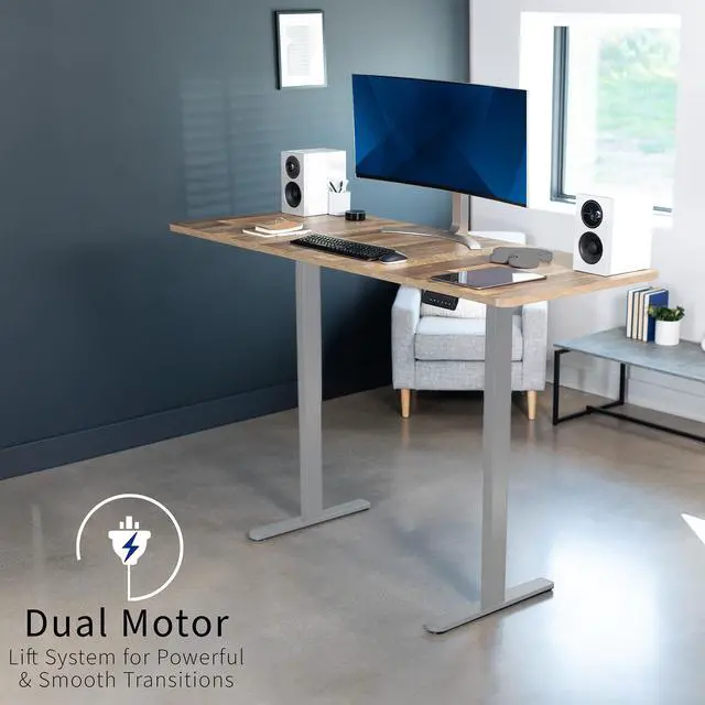Alt view image 2 of 7 - VIVO Electric Dual Motor 71 x 30 Standing Desk, Reclaimed Wood Table Top, Gray Frame, DESK-KIT-E2G7P
