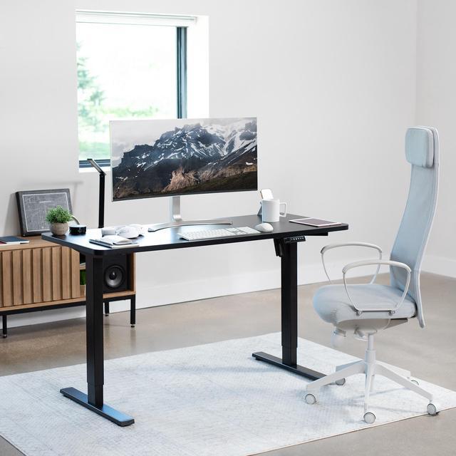 Alt view image 2 of 7 - VIVO Electric 60 x 24 Stand Up Desk | Black Table Top, Black Frame