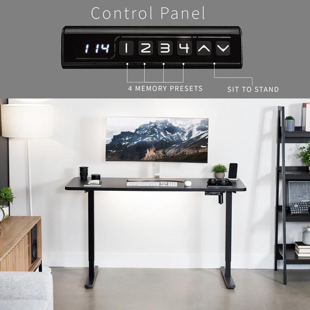 Alt view image 6 of 7 - VIVO Electric 60 x 24 Stand Up Desk | Black Table Top, Black Frame