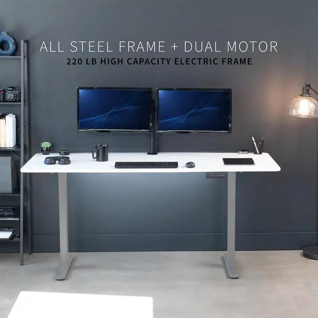 Alt view image 6 of 7 - VIVO Electric Dual Motor 71 x 30 Desk, White Dry Erase Top, Gray Frame