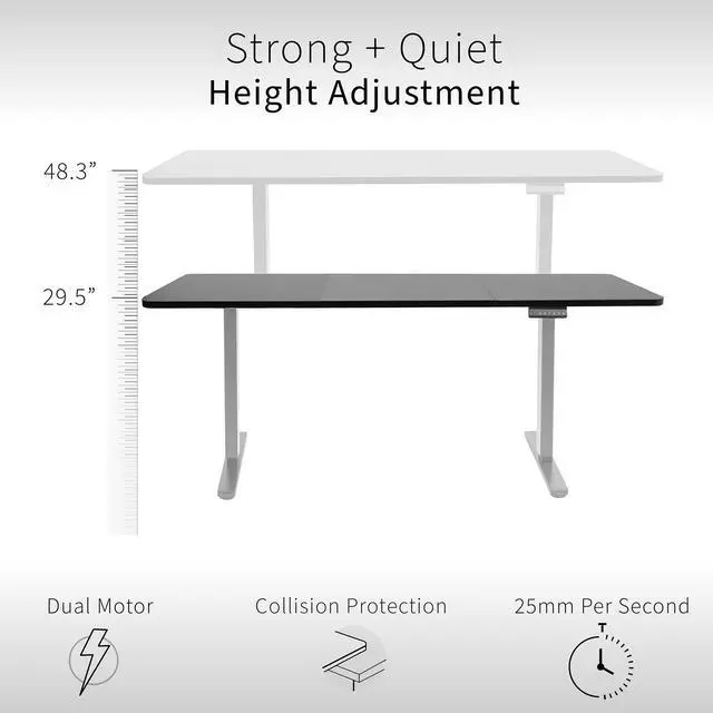 Alt view image 3 of 7 - VIVO Electric Dual Motor 71 x 30 Desk, White Dry Erase Top, Gray Frame
