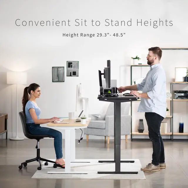 Alt view image 4 of 7 - VIVO Electric 60 x 24 Stand Up Desk, Light Wood Table Top, Gray Frame