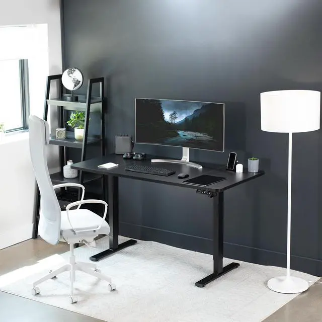 Alt view image 7 of 7 - VIVO Electric 60 x 30 Stand Up Desk Workstation, Black Table Top, Black Frame