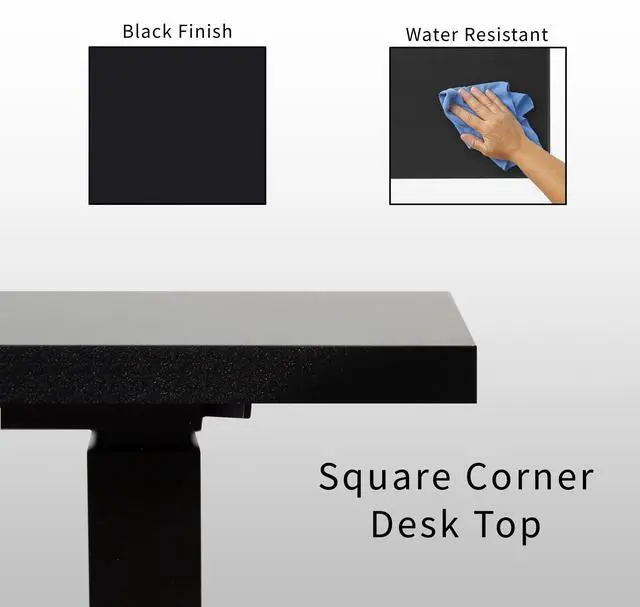 Alt view image 5 of 7 - VIVO Electric 78" x 55" Stand Up Corner Desk, Black Solid Square Corner Table Tops, Black Frame, DESK-KIT-3E5SB