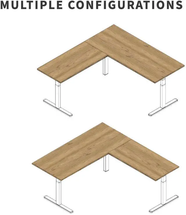 Alt view image 7 of 7 - VIVO Electric Stand Up Corner Desk, Dark Gray Table Tops, Black Frame