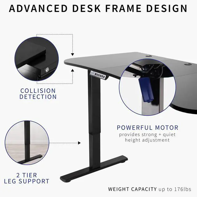 Alt view image 3 of 7 - VIVO Electric 63 x 32 Standup Desk w/ Memory Controller, Reclaimed Wood Table Top, Black Frame (DESK-KIT-1B1P)