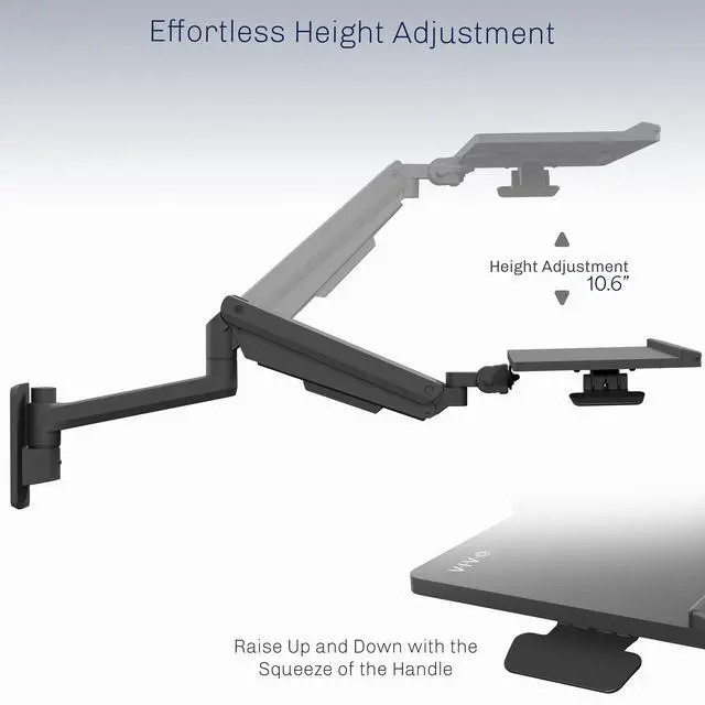Alt view image 5 of 7 - VIVO Heavy Duty Wall Mounted Keyboard Tray, MOUNT-KB35C