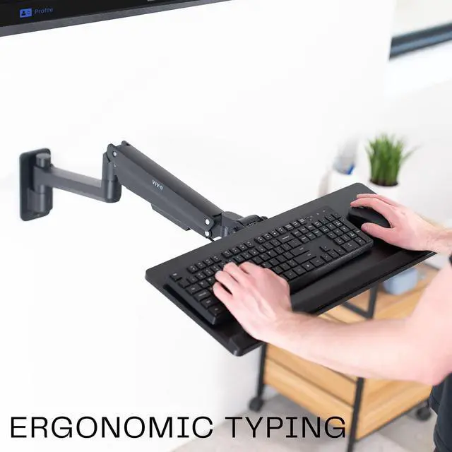 Alt view image 7 of 7 - VIVO Heavy Duty Wall Mounted Keyboard Tray, MOUNT-KB35C