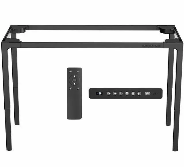 Main image of VIVO Black Electric Quad-Motor Height Adjustable 4-Leg Standing Desk Frame