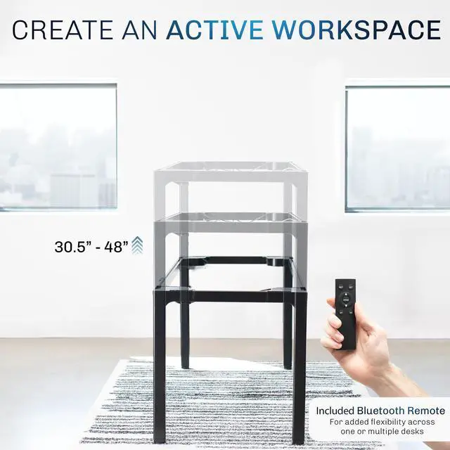 Alt view image 4 of 7 - VIVO Black Electric Quad-Motor Height Adjustable 4-Leg Standing Desk Frame