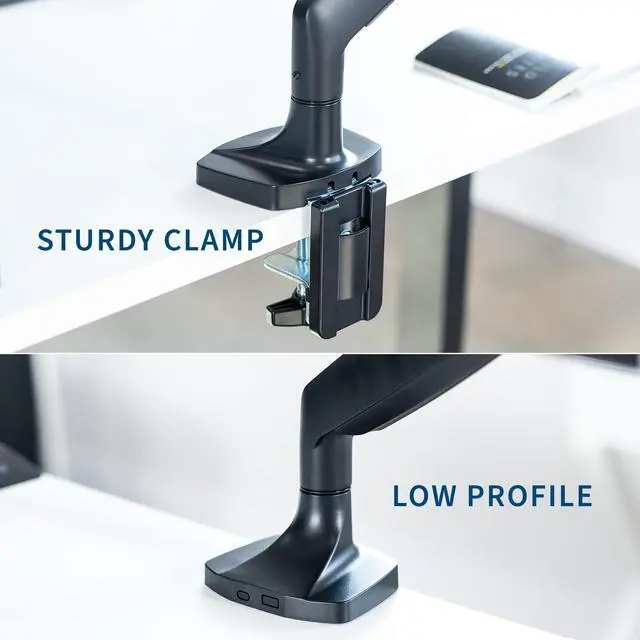Alt view image 5 of 8 - VIVO Black Heavy Duty Single Ultrawide Monitor Desk Mount Stand with Pneumatic Spring Arm, Fits Screens up to 35"