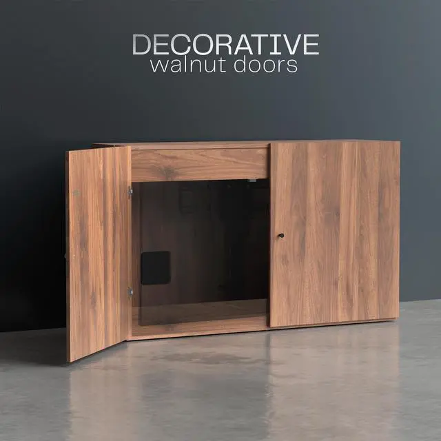 Alt view image 7 of 7 - VIVO Walnut TV Cabinet for Motorized Vertical Lift Television Stands, Holds 32 to 55 inch TVs up to 44 lbs, CASE-EUP1WN