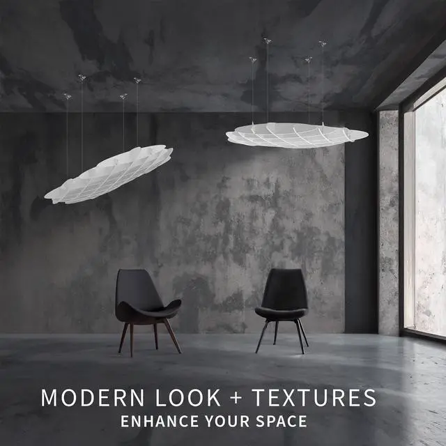 Alt view image 7 of 7 - VIVO White Acoustic Ceiling Waffle Panel