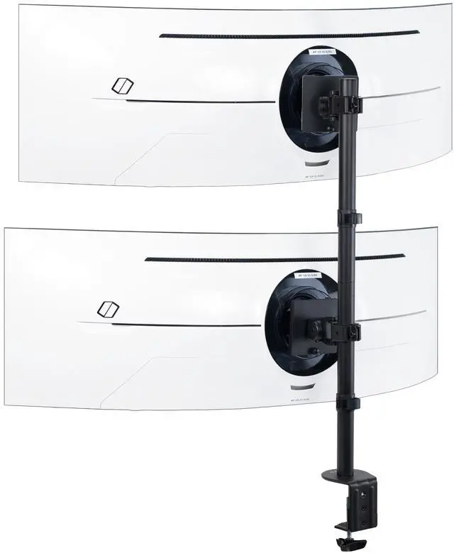 Main image of VIVO Dual Vertically Stacked Ultra-Wide Monitor Desk Mount for up to 49 inch Ultrawide Screens, Black, STAND-V202R