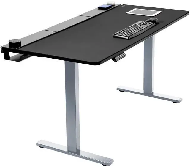 Main image of VIVO Electric 60" x 30" Stand Up Desk, Black Concealed Cable Table Top, Full-Sized Pad, Gray Frame, DESK-KIT-1G6-P3B