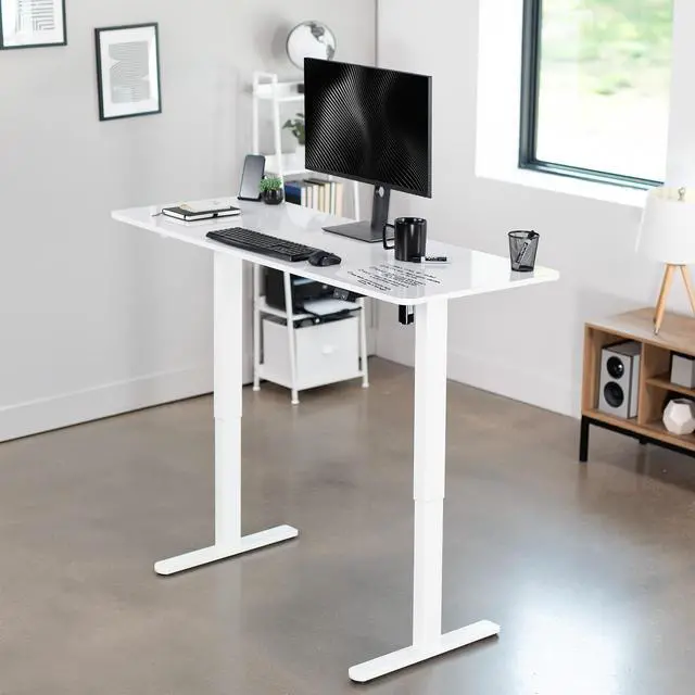 Alt view image 2 of 7 - VIVO Electric 60 x 24 Stand Up Desk | White Dry Erase Table Top, White Frame