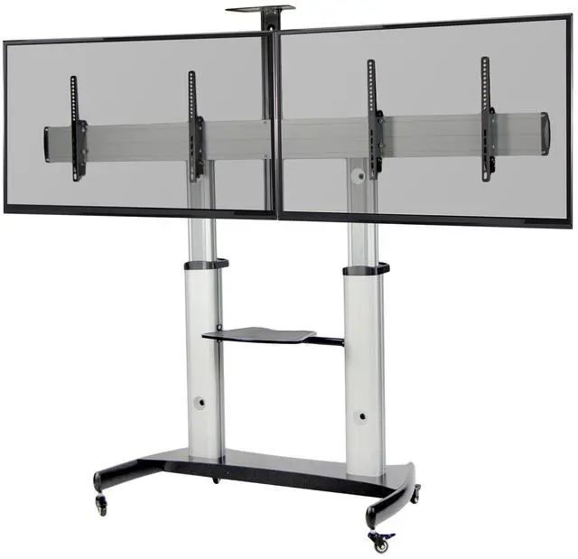 Main image of VIVO Ultra Heavy Duty Mobile Cart Dual TV Stand | Fits Two 32" to 70" Screens