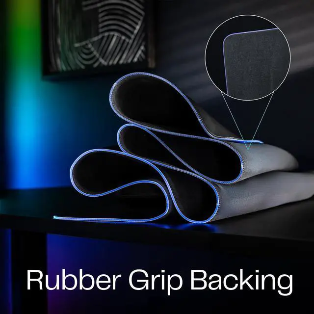 Alt view image 5 of 7 - VIVO Black 71" x 36" Full Size Desk Pad with RGB Ambient Lighting for Office Work or Immersive Gaming, DESK-PAD72-36